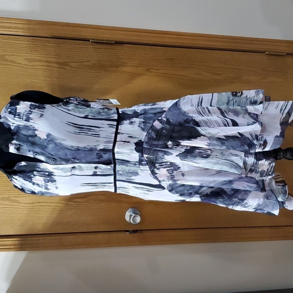 Vera wang simply Vera pink grey sheer dress with cami NWT - Picture 1 of 10